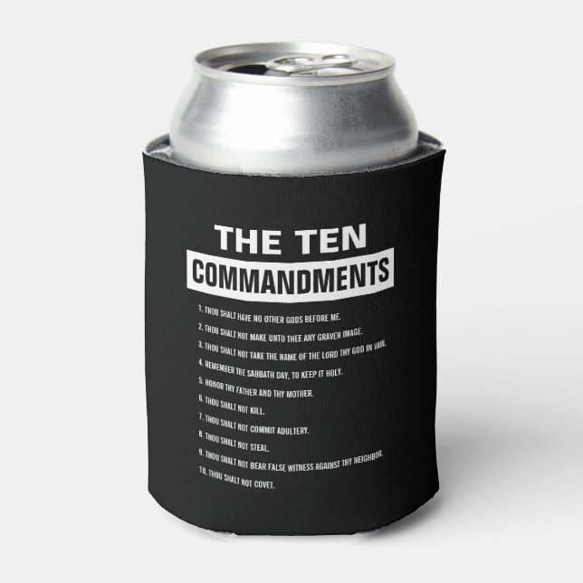 Porta-lata Dez Mandamentos de Bíblias Religiosa Cristã Verso (Can Front)