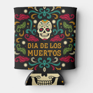 Porta-lata Dia de los Muertos, crânio de açúcar