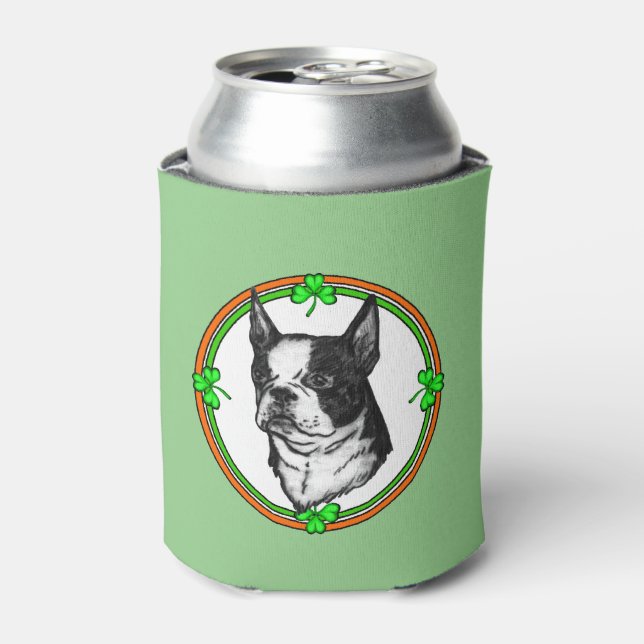 Porta-lata Dia de Santa Patrícia em Boston Terrier (Can Front)