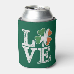 Porta-lata Dia de São Patrício Amor Sortudo Trevo Irlandês Ve