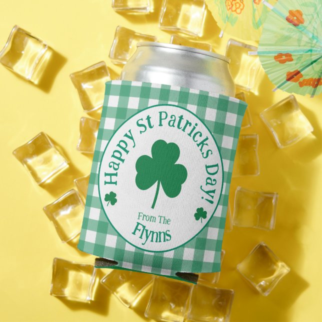 Porta-lata Dia de São Patrício NOME Trevo Irlandês Verde Veri (Verão in situ)