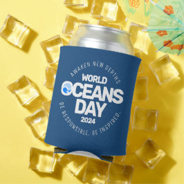 Porta-lata Dia Mundial dos Oceanos Ondas Terrestres Azuis Est