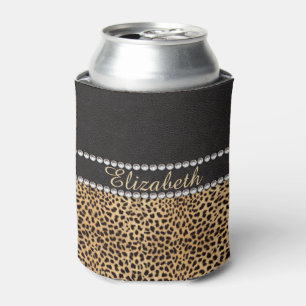 Porta-lata Diamantes Rhinestone da Spot-Leopardo Personalizad