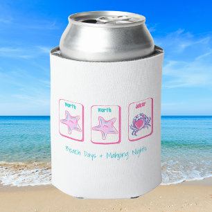Porta-lata Dias de Praia & Noites de Mahjong Personalizado Co