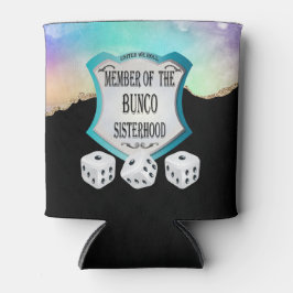 Porta-lata Dice de Irmandade Dourada Elegante Negra