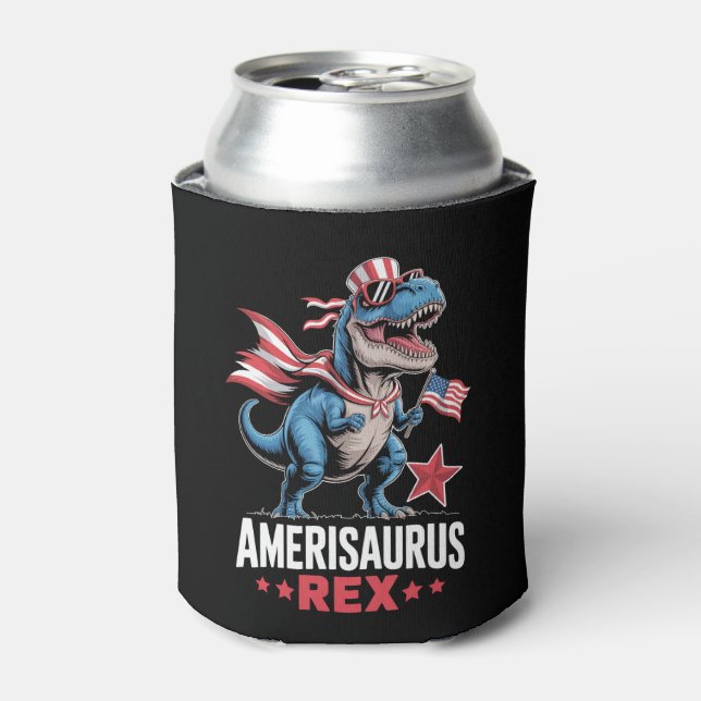 Porta-lata Dinossauro 4 de julho Amerissauro T Rex Funny (Can Front)