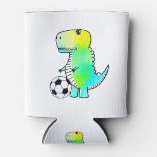Porta-lata Dinossauro Gelado Adora Futebol Aquarela