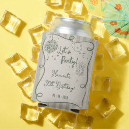 Porta-lata Disco Whimsical Hand Draky aniversário de 30 anos