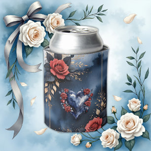 Porta-lata Disposição Elegante de rosa com folhagem de ouro