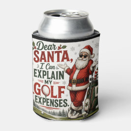 Porta-lata Dito engraçado de golfe com Papai Noel