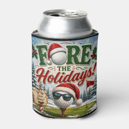 Porta-lata Dito engraçado de Natal de golfe para golfista