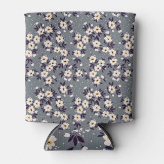 Porta-lata Ditsy Floral: Fundo da Cinza Vintage