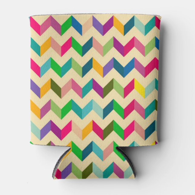 Porta-lata Diversão Mini Retro Rainbow Chevron Patteron Foam  (Frente)