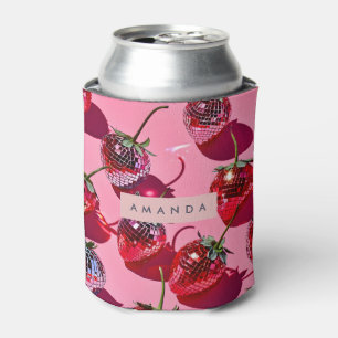 Porta-lata Diversão Personalizada Disco Retrô Morango