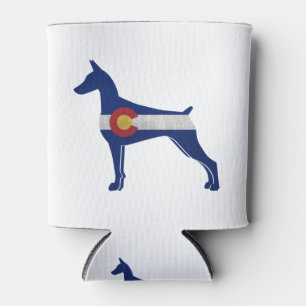 Porta-lata Doberman Pinscher Dog Colorado Flag Silhouette