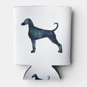 Porta-lata Doberman Pinscher Watercolor Silhouette Blk