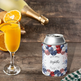 Porta-lata Doce 16 Patriótico EUA - bandeira azul branca verm