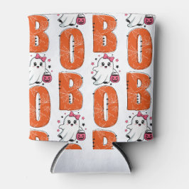 Porta-lata Doce Fantasma Kawaii “Boo” Design de Halloween