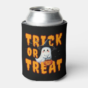 Porta-lata doce ou travessura halloween fantasma fofo abóbora