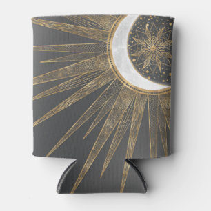 Porta-lata Dodles Dourados Elegantes Sun Moon Mandala Design