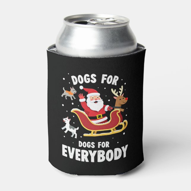 Porta-lata Dogs For Everybody Santa Funny Christmas Xmas (1) (Can Front)