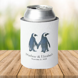 Porta-lata Dois Pinguins Fofos | Casamento Romântico