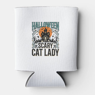 Porta-lata Dona do Gato de Halloween Casa Assombrada Assustad