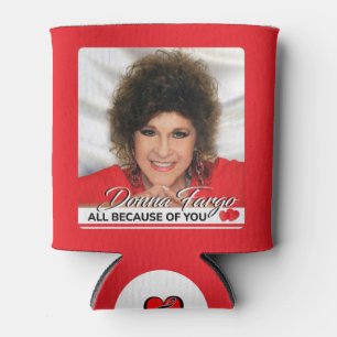 Porta-lata DONNA FARGO COOLER, dois tamanhos, vermelho