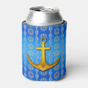 Porta-lata Dourada Anchor Blue Cerulean Can Cooler