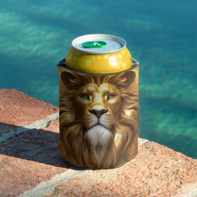 Porta-lata Dourada cabeça de leão impressionante (Piscina in situ)