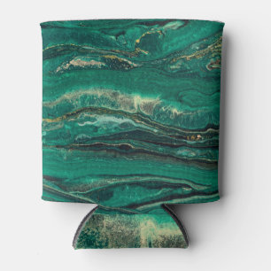 Porta-lata Dourado Blue Marbling: Arte Fluida