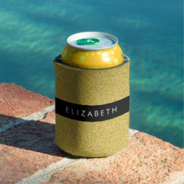 Porta-lata Dourado brilho, brilho brilhante, seu nome