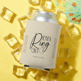 Porta-lata Dourado nome moderno Ele colocou um anel nele