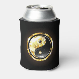 Porta-lata Dourado Yin Yang a preto