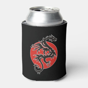 Porta-lata Dragão Sol - vermelho preto + suas ideias