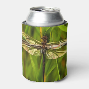 Porta-lata Dragonfly Artística Em Castanho E Amarelo Em Verd