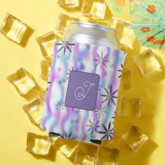 Porta-lata Dreamy Starburst Waves Pattern Personalized