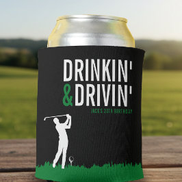 Porta-lata Drinkin' & Drivin' Adult Golf Birthday Party Black