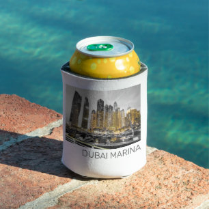 Porta-lata Dubai Marina Cidade UAE Skyline Vintage Panorama