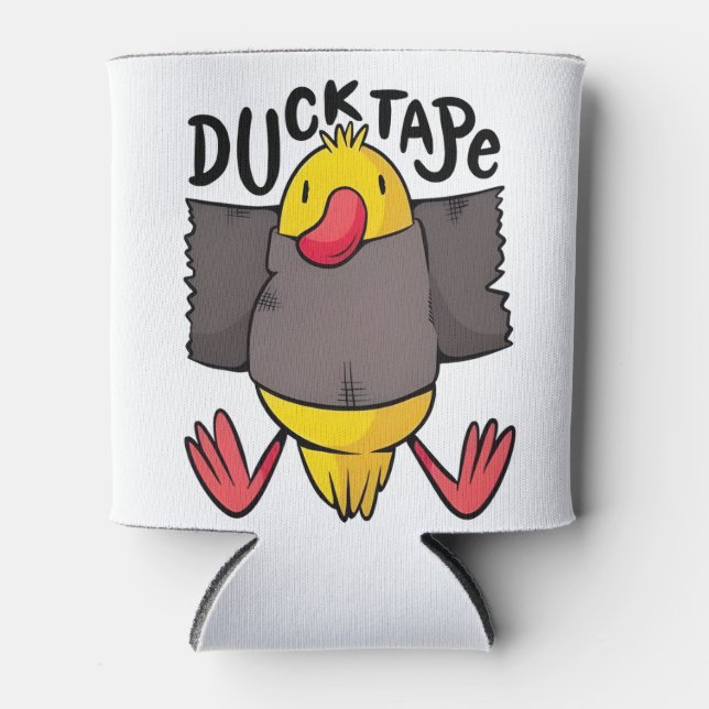 Porta-lata Ducktape Funny Kawaii Duck Wrapped in Tape  (Frente)