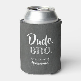 Porta-lata Dude Bro - Proposta Engraçada de Padrinho de casam