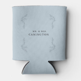 Porta-lata Dusty Blue Elegant Foliage Wedding Sr. & Sra.