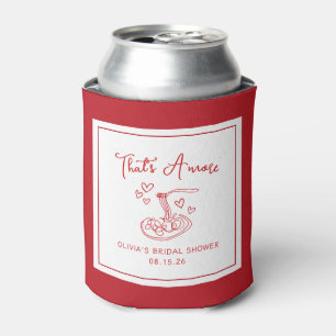 Porta-lata É Amore Hand Drawn Italiana Red Chá de panela