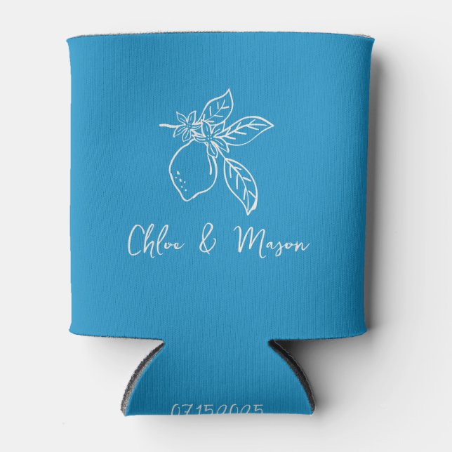 Porta-lata É Amore Hand Drawn Lemon Wedding Cooler (Frente)