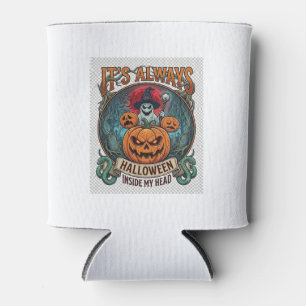 Porta-lata É Sempre Halloween Dentro da Cabeça Abóbora Fantas