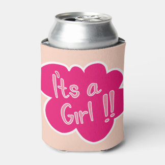 Porta-lata É uma festa de chá de fraldas rosa.