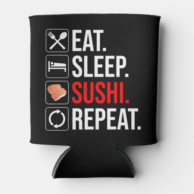 Porta-lata Eat. Sleep. Sushi. Repeat (Frente)
