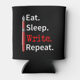 Porta-lata Eat Sleep Write Repeat Writer Writer