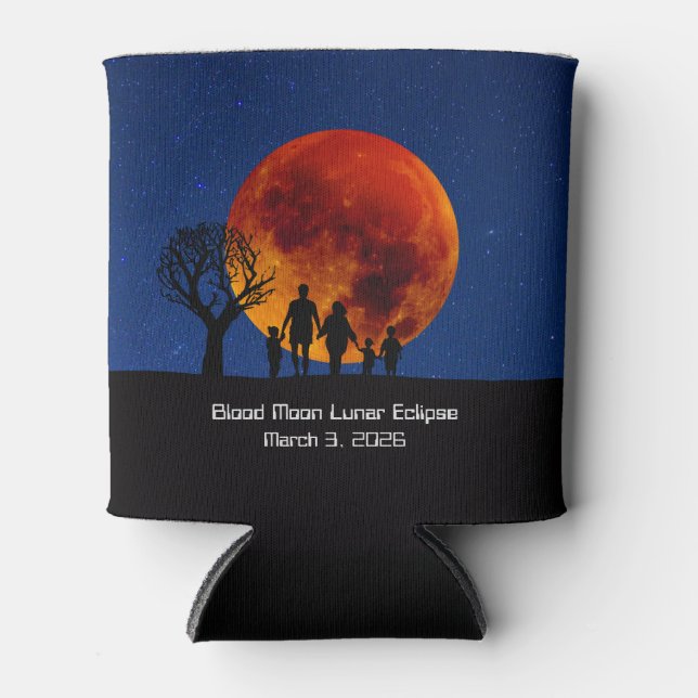 Porta-lata Eclipse Lunar de Lua de Sangue 2026 (Frente)