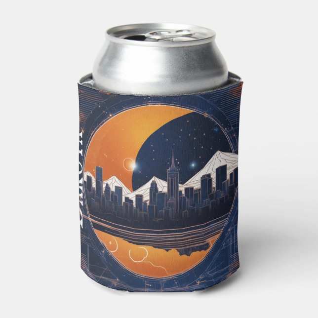 Porta-lata Eclipse Solar No Nome Do Adicionar Cidade (Can Front)